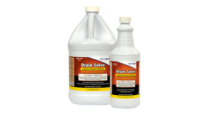 Drain Clog Remover Nu-Calgon 4165-24 Drain Solve 32 oz liquid opener bottles on a white background.