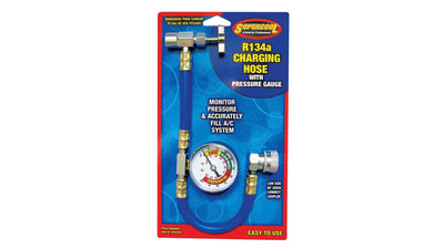 Supercool R-134a Auto Charging Hose & Gauge for Self-Sealing Valve image 0