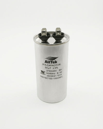 Alltek 50 MFD 370/440V round run capacitor for HVAC compressor and blower motors