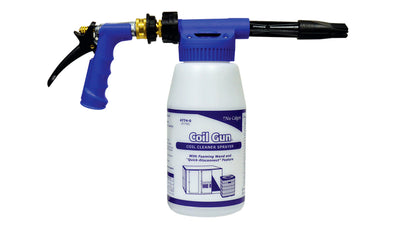 Coil Cleaner Sprayer Nu-Calgon 4774-0 Coil Gun showing 2 quart capacity and ergonomic design for HVAC cleaning.