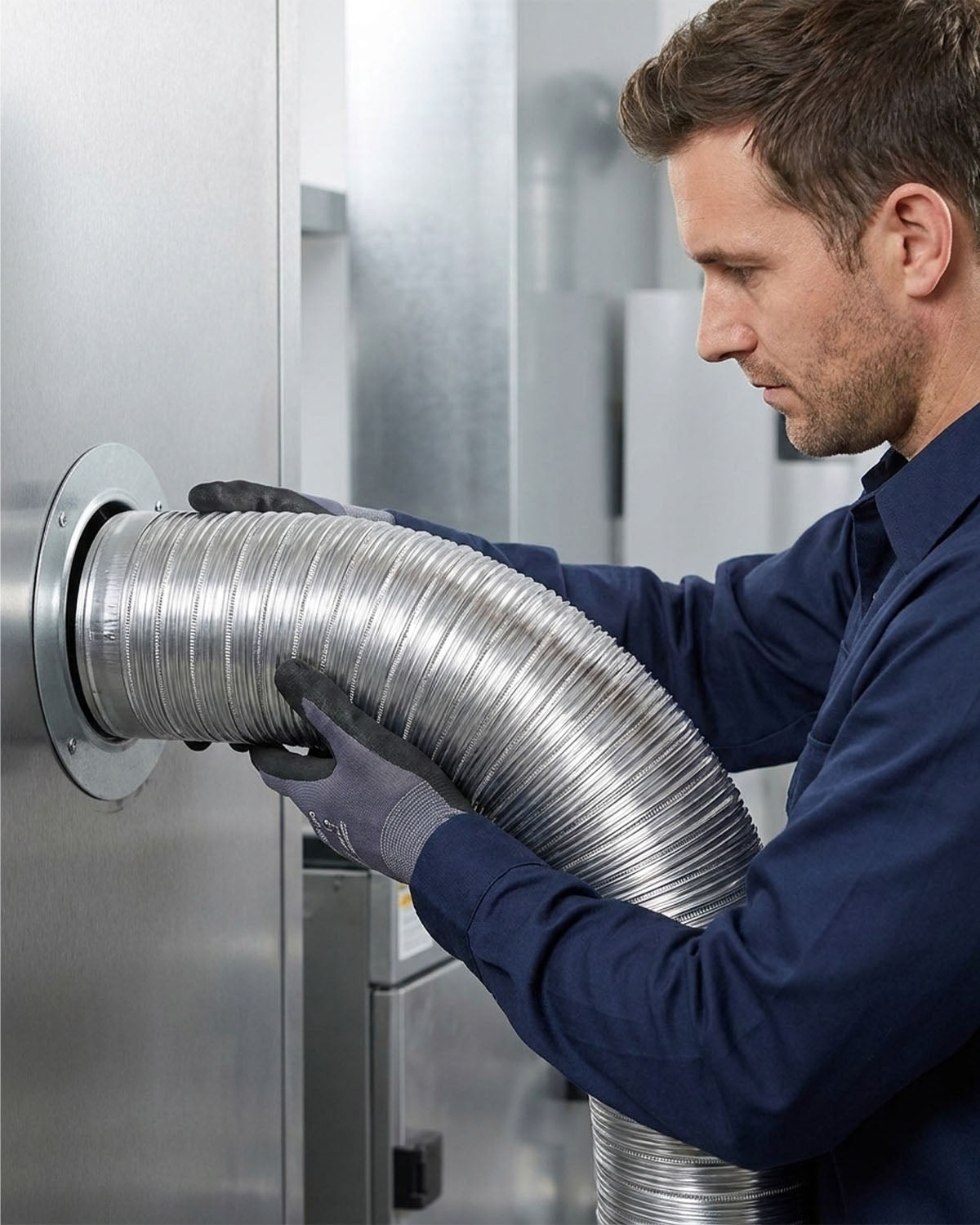 Lambro 293L 3″ x 8′ Flexible Semi-Rigid Aluminum Duct – One End Crimped