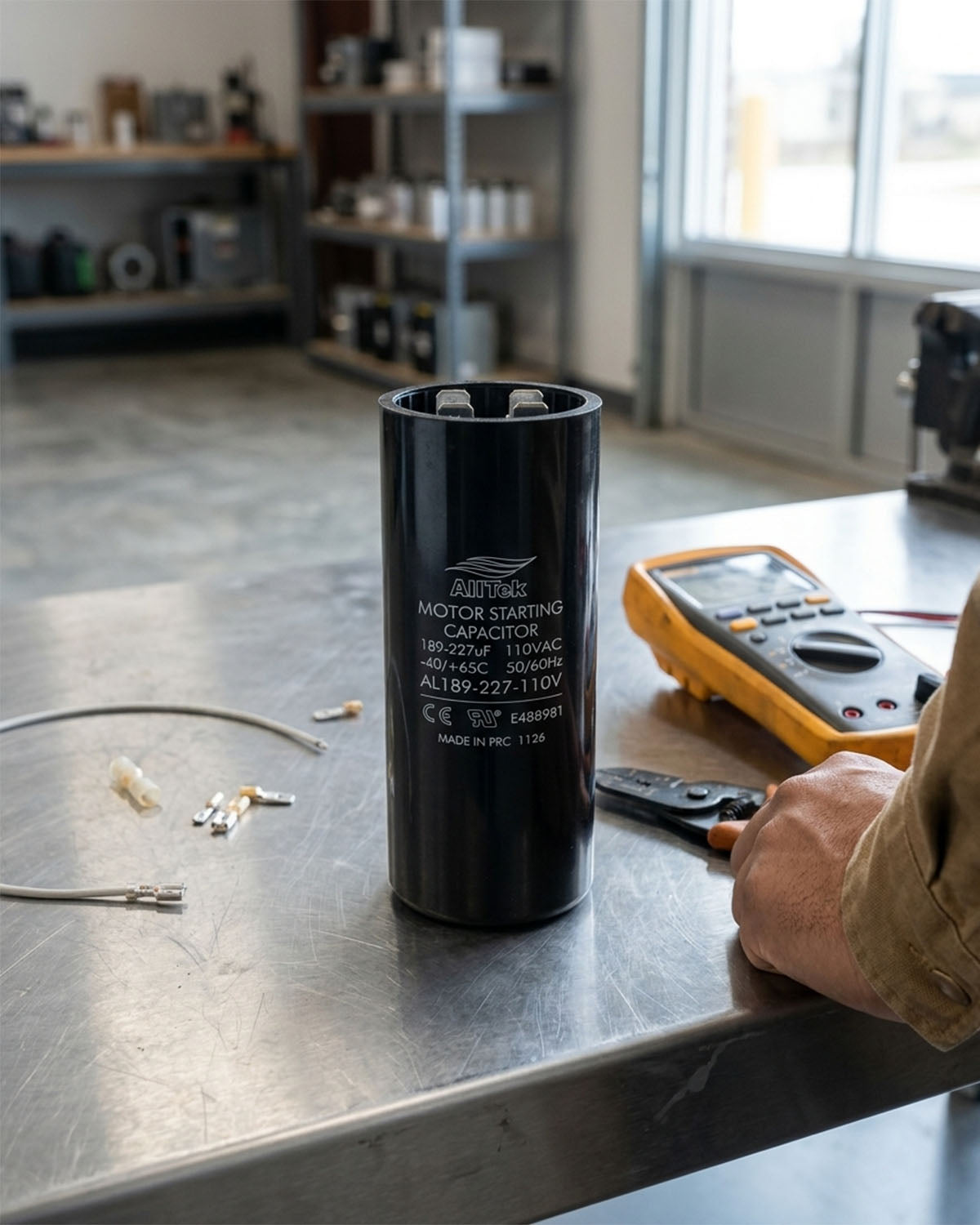 Alltek 189-227 MFD 110/125V UL certified motor start capacitor for HVAC compressors — view 2