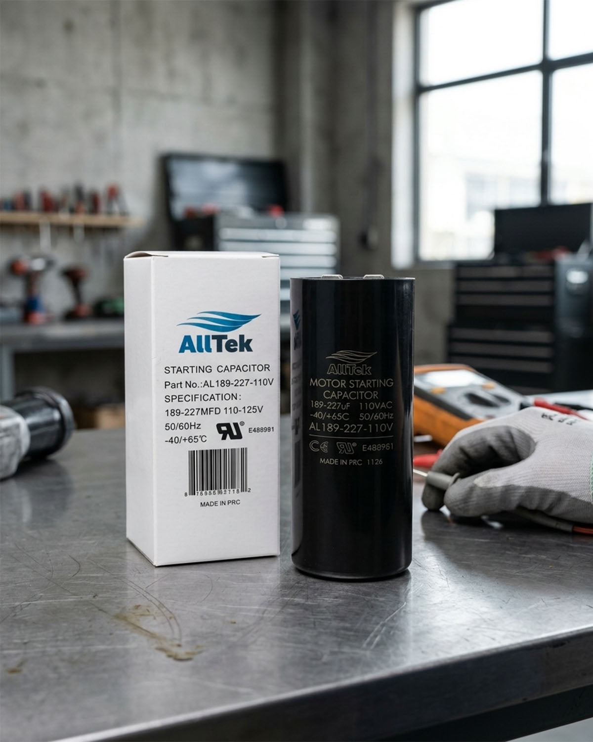 Alltek 189-227 MFD 110/125V UL certified motor start capacitor for HVAC compressors — view 3