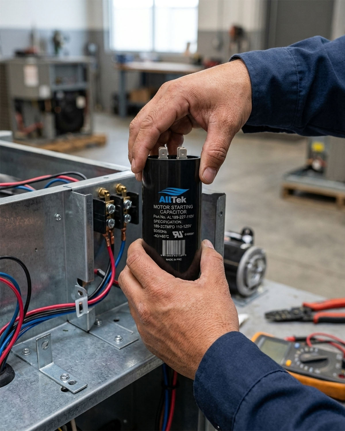 Alltek 189-227 MFD 110/125V UL certified motor start capacitor for HVAC compressors — view 4