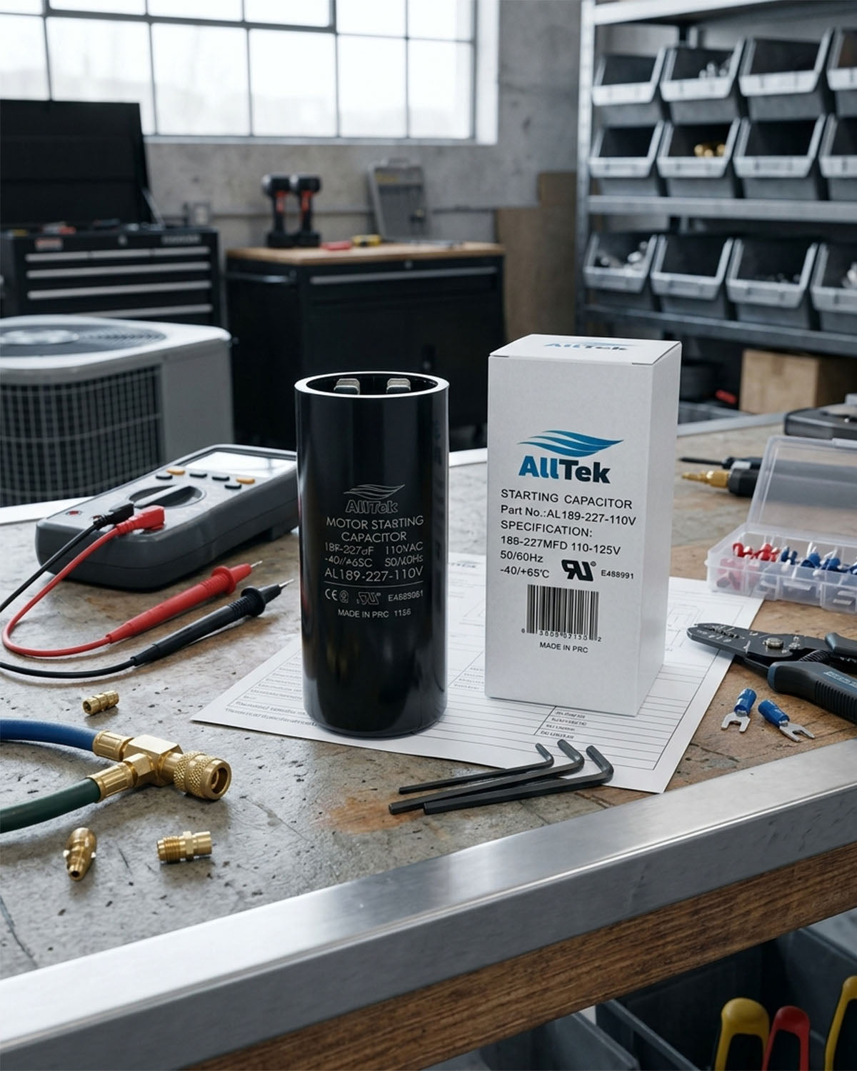 Alltek 189-227 MFD 110/125V UL certified motor start capacitor for HVAC compressors — view 6