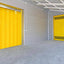 XPS Tech yellow anti-insect PVC strip curtain in a doorway — 0.080 in thick, 300 ft roll