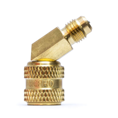 HCPRO HCAD45S 45° Swivel Adapter, 1/4" SAE Male x 5/16" SAE Female, R410A/R32