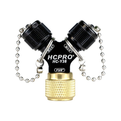 HCY38 Quick-Y Adapter for Unrestricted Vacuum Flow 3/8" x 3/8" Male Connections x 3/8" SAE Female Connection image 1