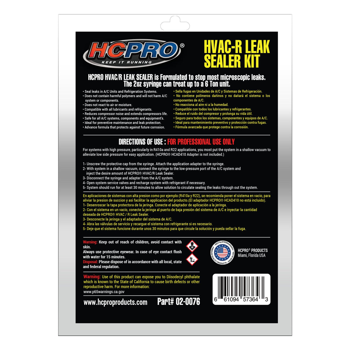 HCPRO HCLSK2 HVAC-R Leak Sealant – 2 oz Syringe, 45° Swivel Adapter, Up to 6 Tons — view 8