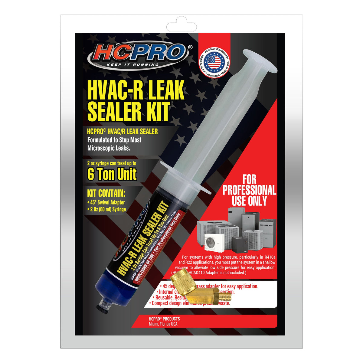 HCPRO HCLSK2 HVAC-R Leak Sealant – 2 oz Syringe, 45° Swivel Adapter, Up to 6 Tons — view 12