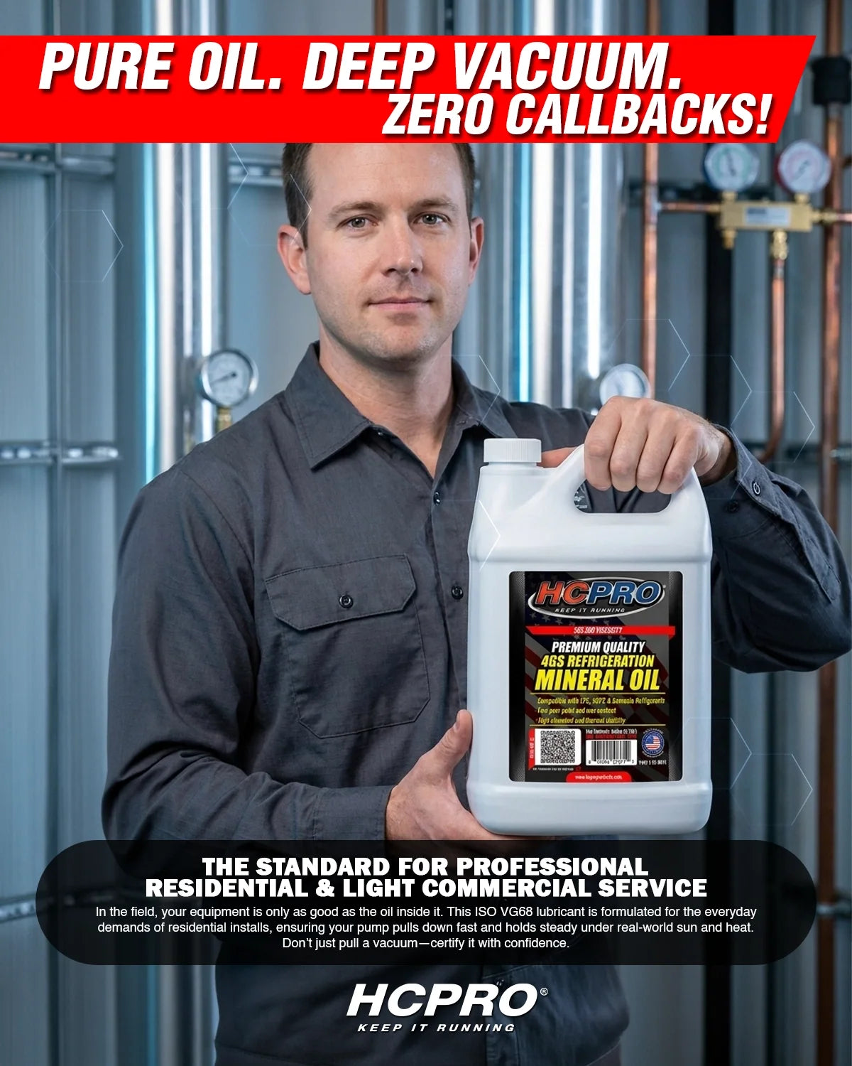 HCPRO 4G Mineral Refrigeration Oil, ISO VG 68 (SUS 300), Heavy-Duty, R22/R502 — view 3