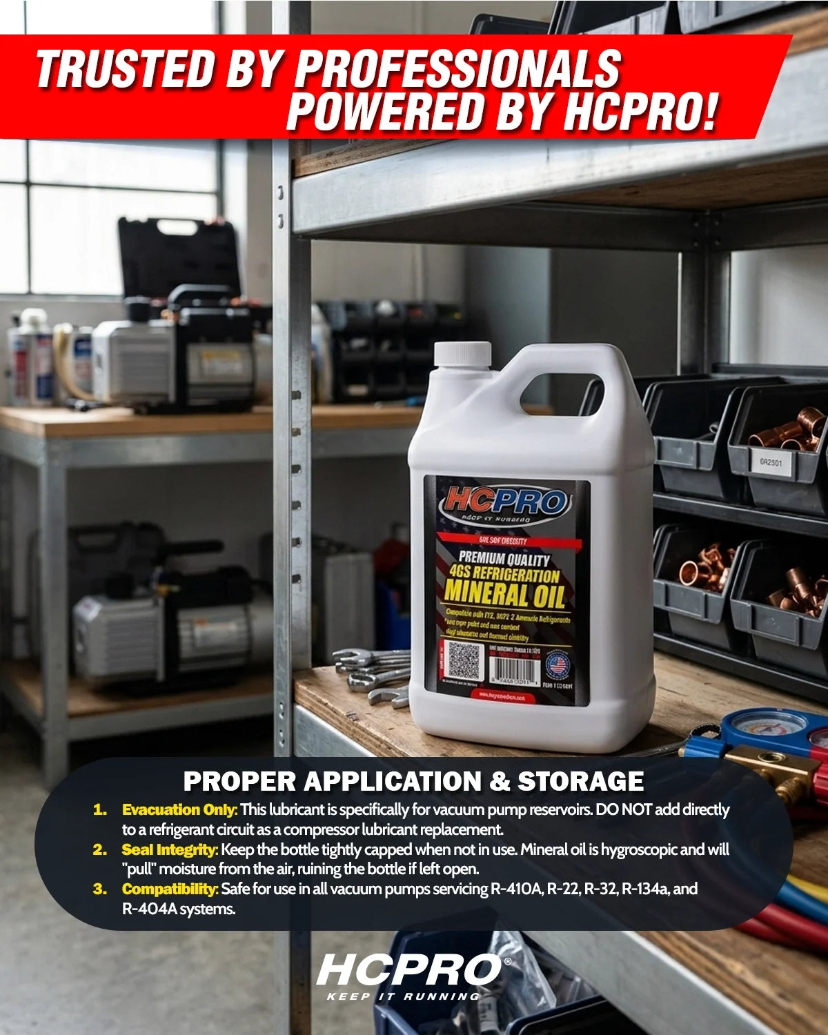 HCPRO 4G Mineral Refrigeration Oil, ISO VG 68 (SUS 300), Heavy-Duty, R22/R502 — view 6