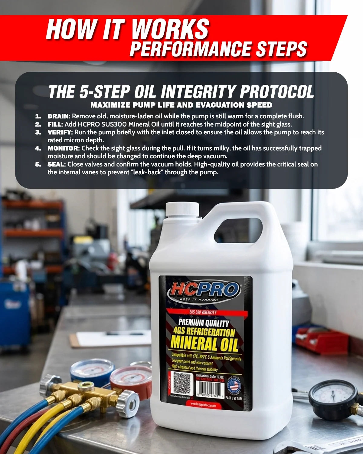 HCPRO 4G Mineral Refrigeration Oil, ISO VG 68 (SUS 300), Heavy-Duty, R22/R502 — view 7