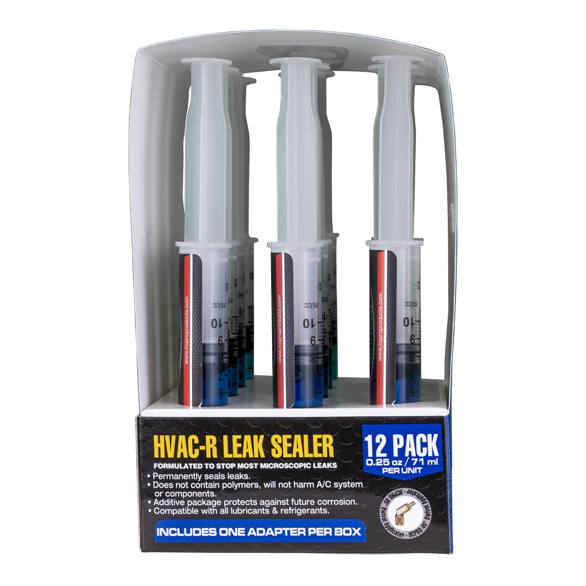 HCPRO HCLEAK12B HVAC-R Leak Sealer Kit – 12 x 0.25 oz Syringes, 45° Swivel Adapter — view 6