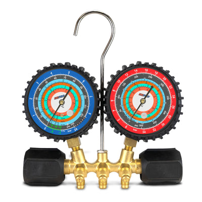 HCPRO HC-2V5C5BV Refrigeration Manifold – R134a/R404A/R407C/R507, Ball-Valve Hoses