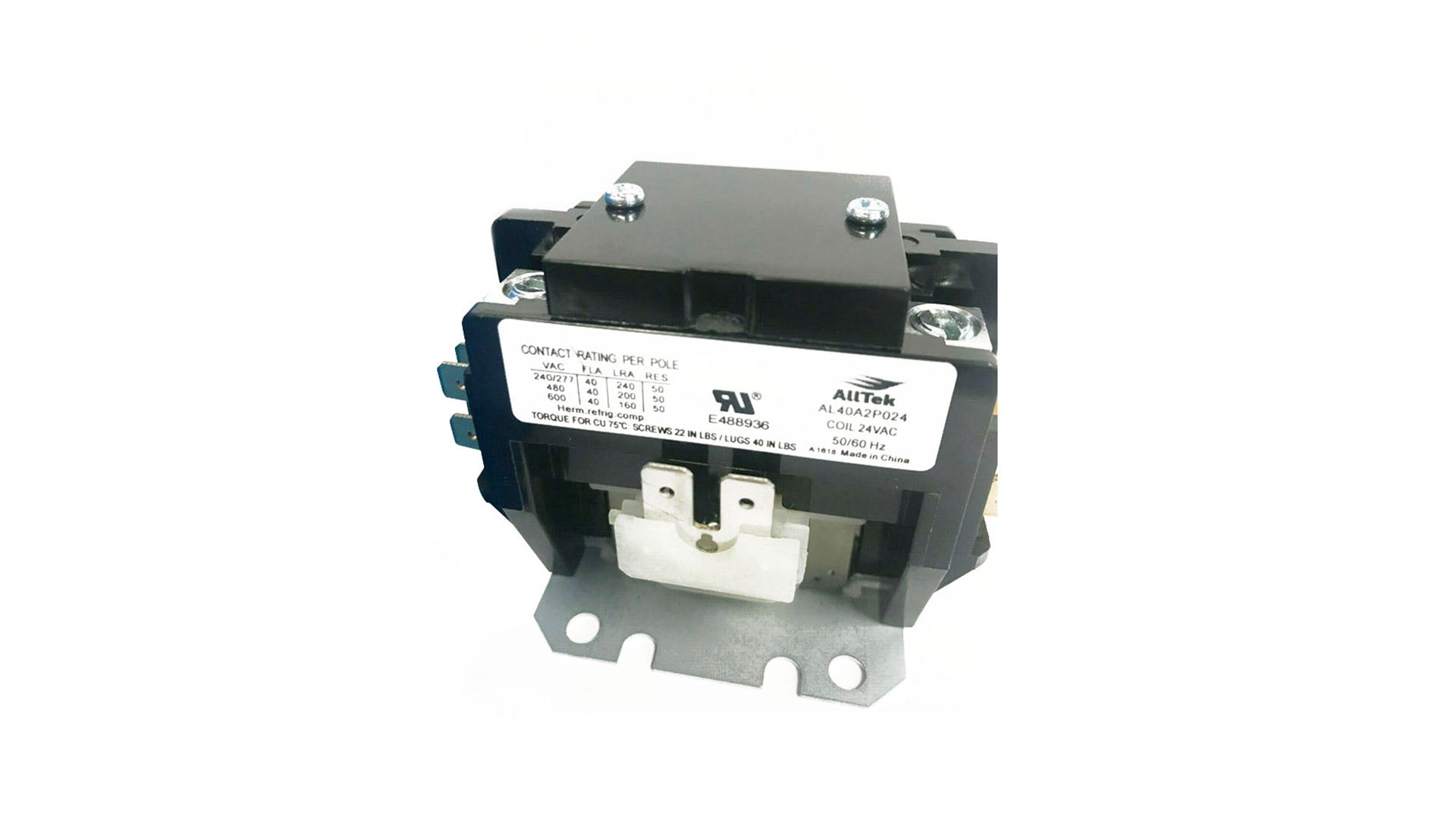 Alltek 40 Amp 2 Pole 24V Coil HVAC Definite Purpose Contactor image 0