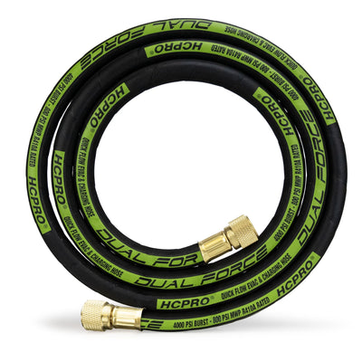 HCPRO HCQFH38 Dual Force 3/8" SAE Evacuation & Charging Hose – 6 ft, R410A Rated, 800 PSI