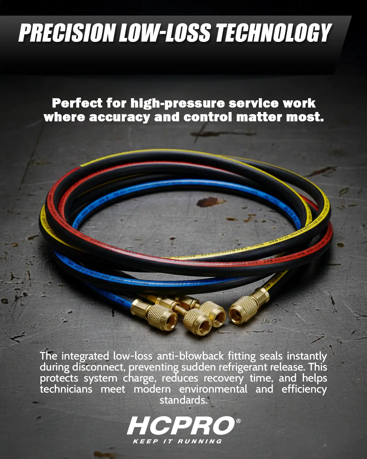 HCPRO HC-2V2C5AB Manifold Gauge Set – R410A/R22/R404A/R134a, °C, Anti-Blowback Hoses — view 10