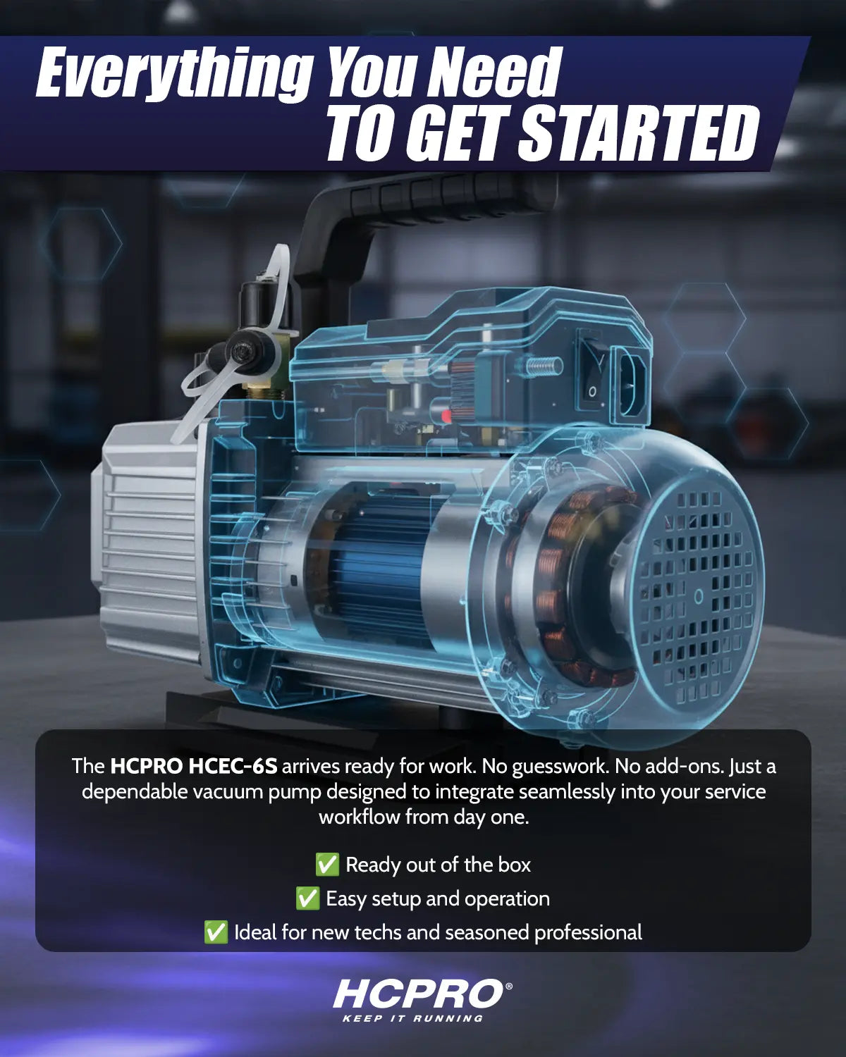 HCPRO HCEC-6S 6 CFM Single-Stage Vacuum Pump – 1/2 HP, 115V, 75 Micron — view 6