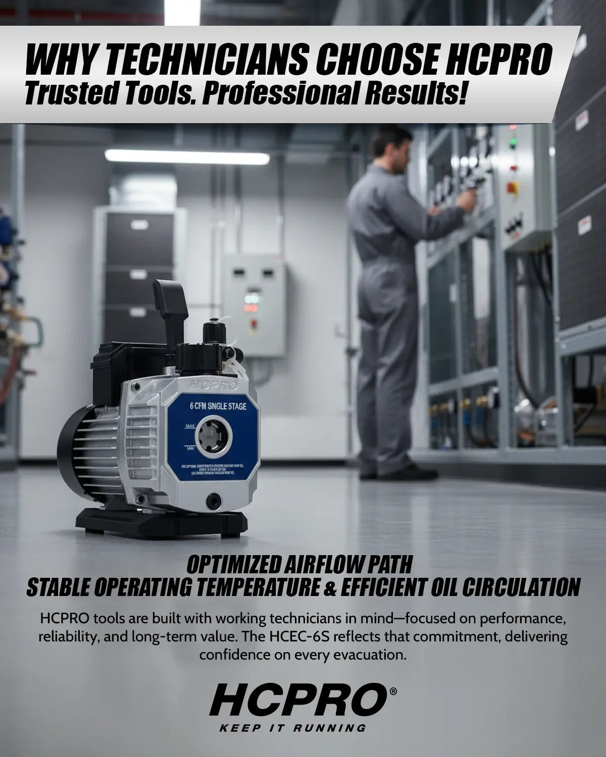 HCPRO HCEC-6S 6 CFM Single-Stage Vacuum Pump – 1/2 HP, 115V, 75 Micron — view 10