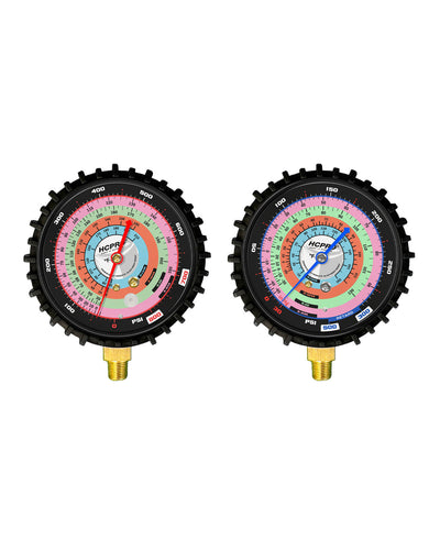 HCPRO BK-RG80F-HVAC 80 mm Replacement Gauge – R410A/R22/R404A/R134a, PSI/°F