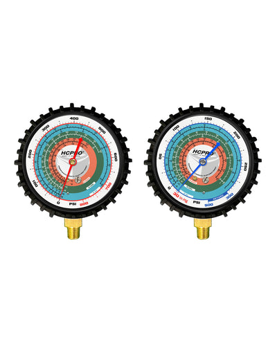 HCPRO BK-RG80-HC 80 mm Hydrocarbon Replacement Gauge – R32/R290/R600a, PSI °F/°C