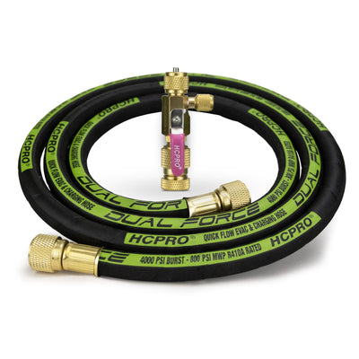 HCPRO HCQF538K Dual Force Evacuation Kit – 3/8" x 6 ft Hose + 5/16" VCRT, R410A