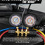 HCPRO HC-2V2F5BK Manifold Gauge Set – R410A/R22/R404A/R134a, 3-1/8" °F Gauges, 5 ft Hoses — view 5