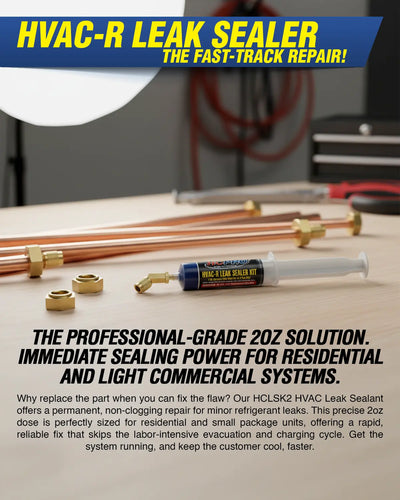 HCPRO HCLSK2 HVAC-R Leak Sealant – 2 oz Syringe, 45° Swivel Adapter, Up to 6 Tons — view 2