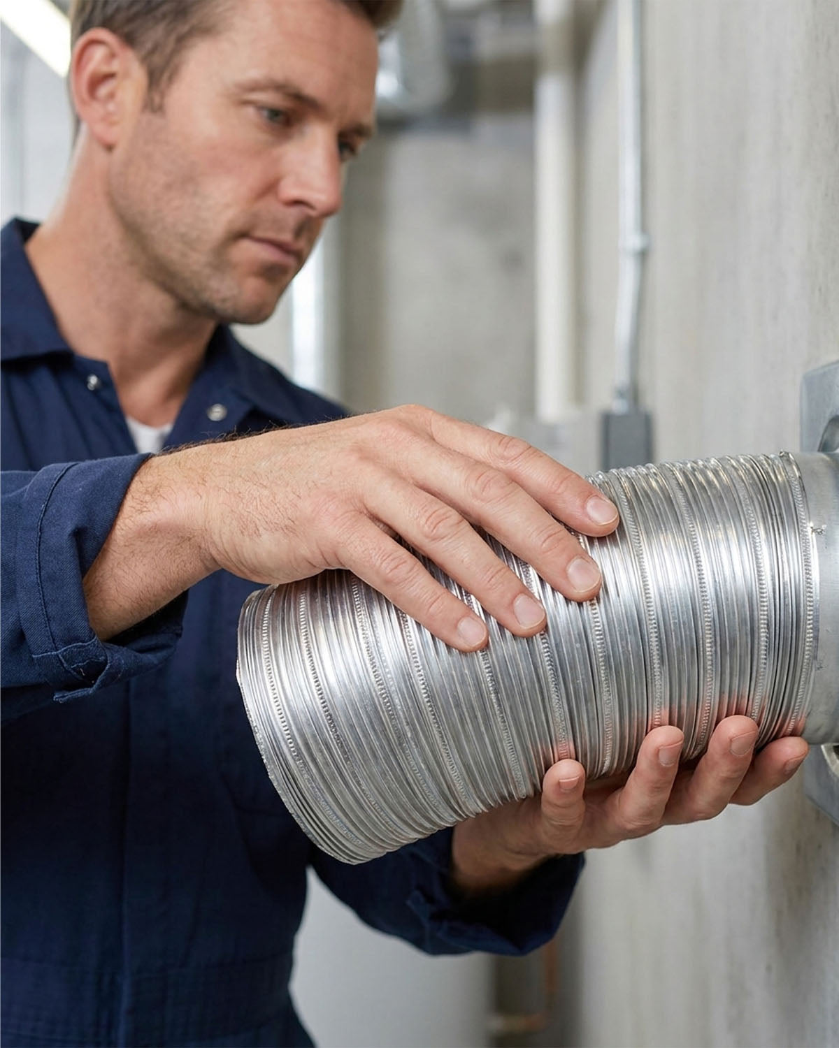 Lambro 293L 3″ x 8′ Flexible Semi-Rigid Aluminum Duct – One End Crimped
