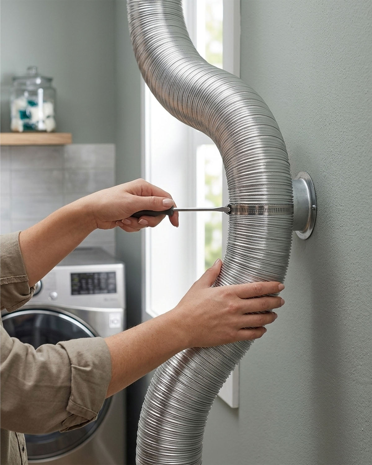 Lambro 293L 3″ x 8′ Flexible Semi-Rigid Aluminum Duct – One End Crimped