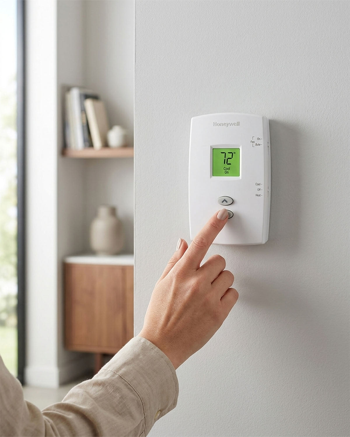 Honeywell PRO TH1110DV1009 Vertical Non-Programmable 1 Heat / 1 Cool Thermostat – Dual Powered