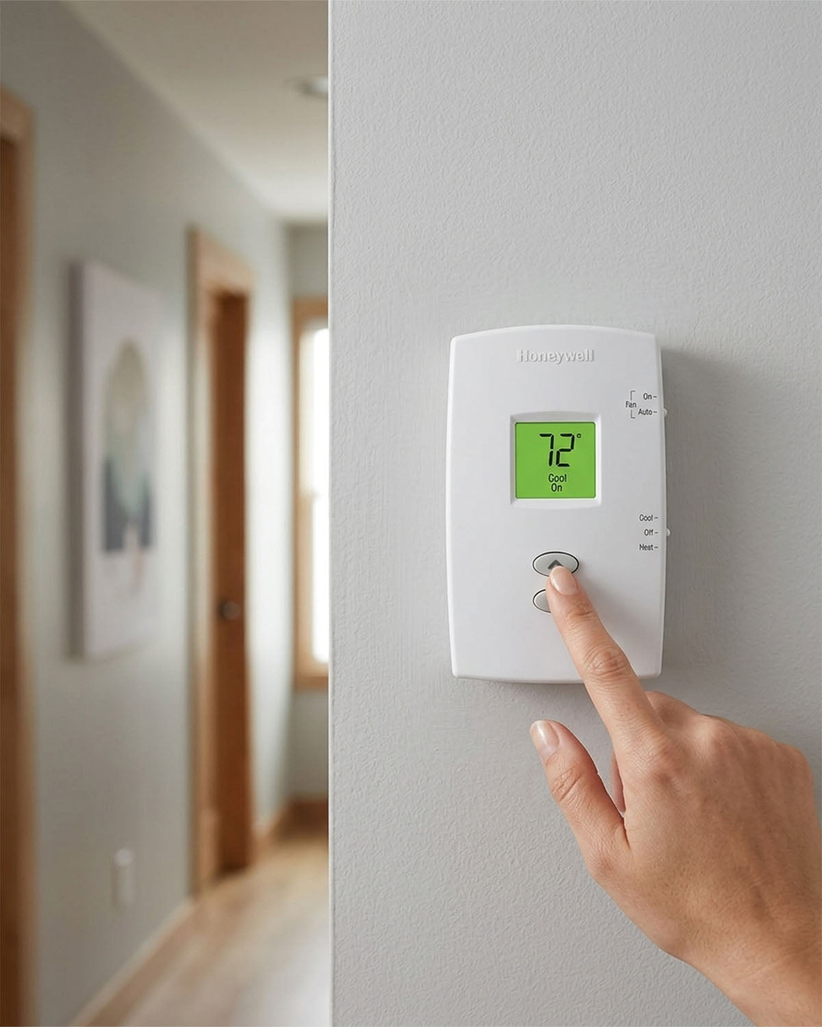 Honeywell PRO TH1110DV1009 Vertical Non-Programmable 1 Heat / 1 Cool Thermostat – Dual Powered