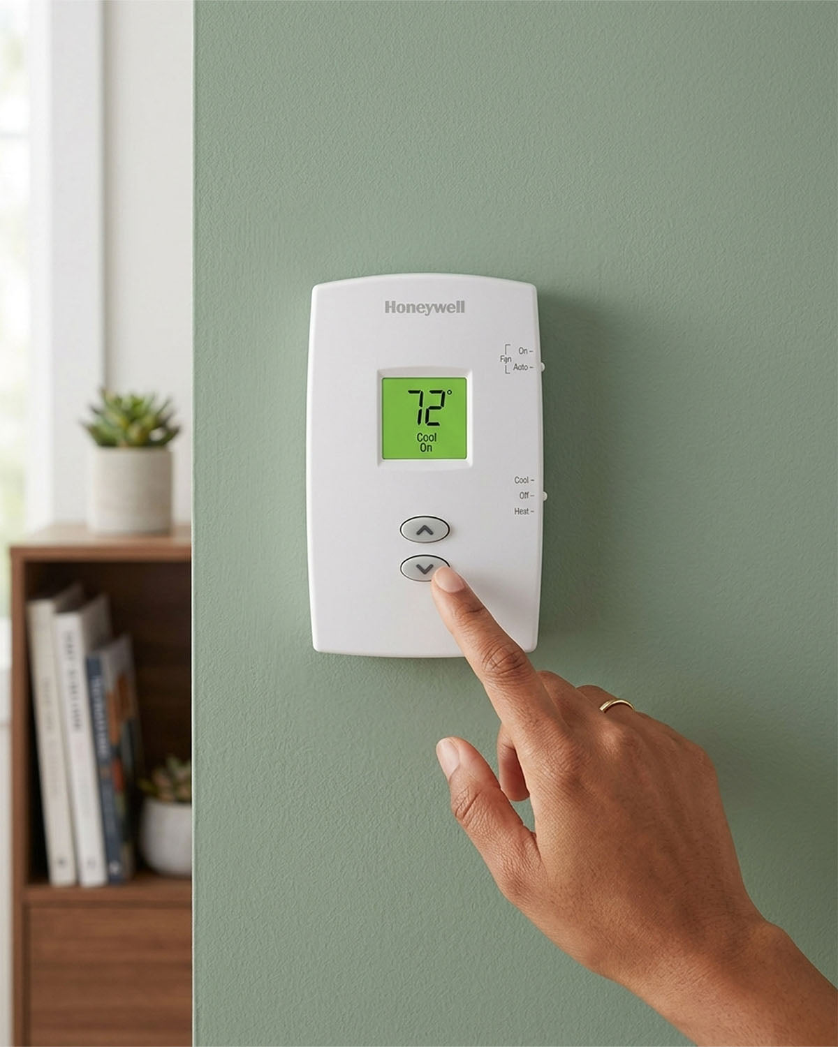 Honeywell PRO TH1110DV1009 Vertical Non-Programmable 1 Heat / 1 Cool Thermostat – Dual Powered