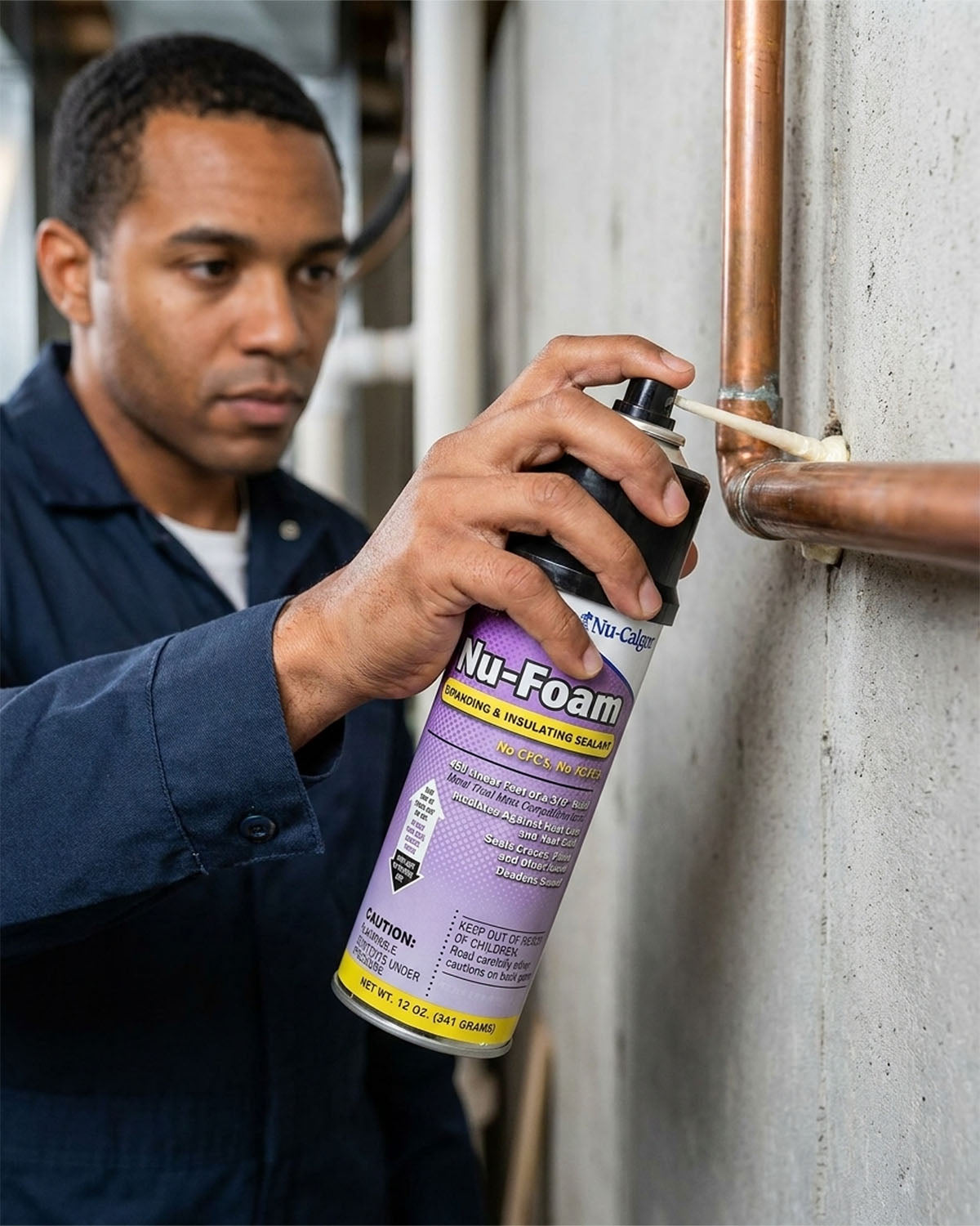 NU-CALGON 4293-04 Nu-Foam, Spray Foam Sealant, 12 oz. Aerosol can