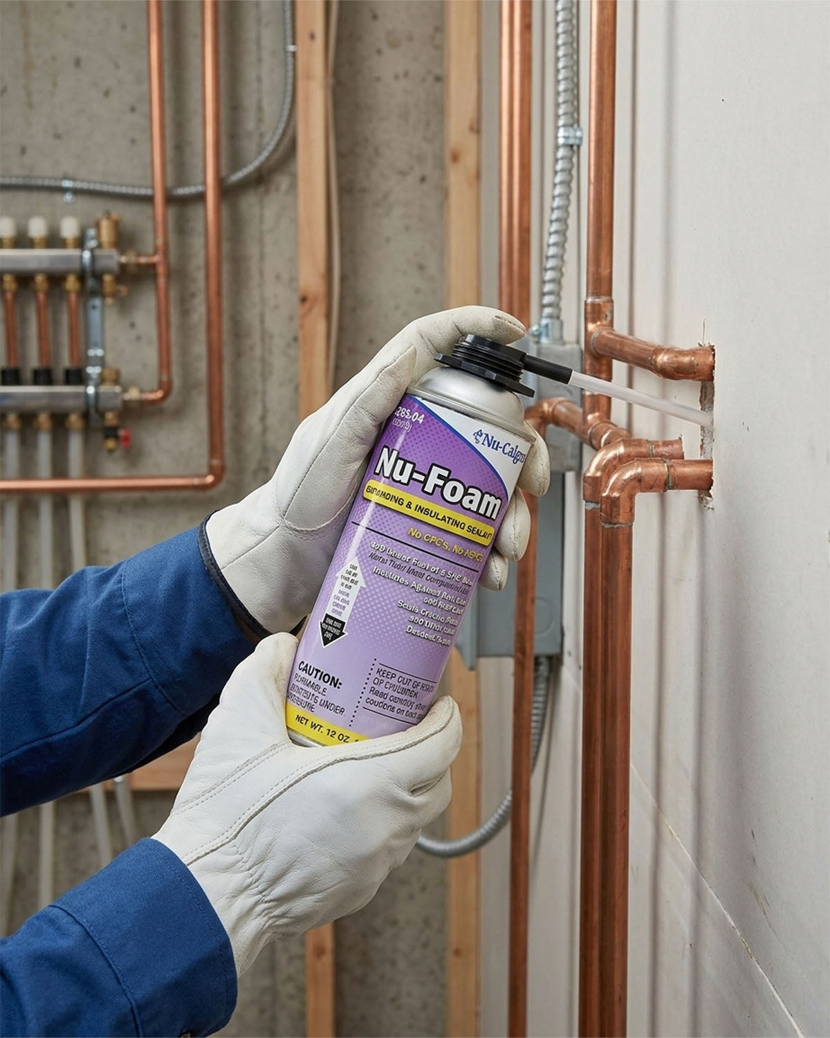 NU-CALGON 4293-04 Nu-Foam, Spray Foam Sealant, 12 oz. Aerosol can