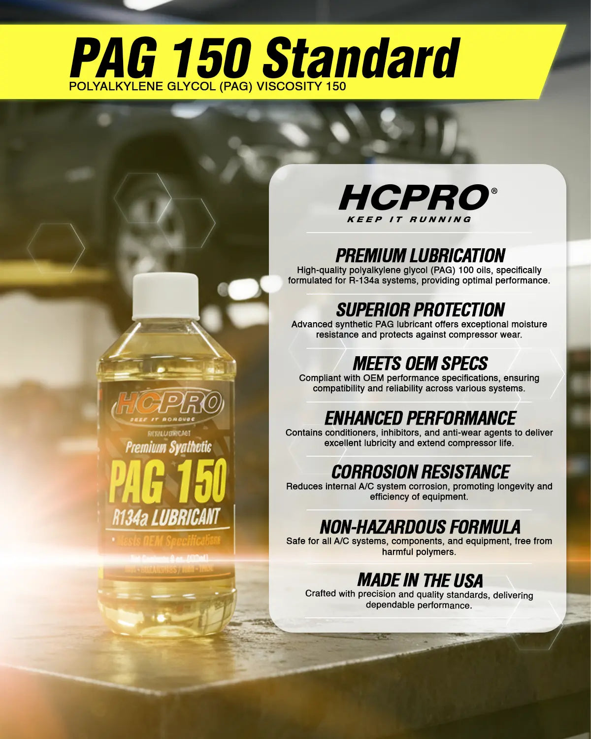 HCPRO PAG 150 R134a A/C Compressor Oil – 8 oz, ISO VG 150, Heavy-Duty Systems — view 4