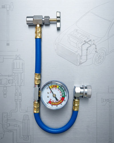 Supercool R-134a Auto Charging Hose & Gauge for Self-Sealing Valve