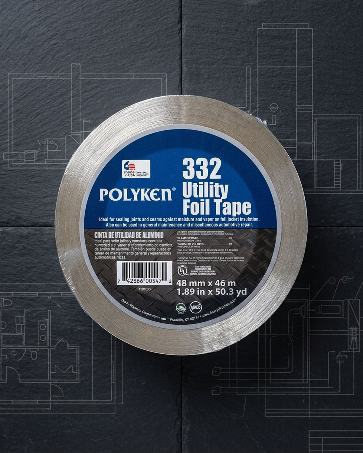 Polyken 332 Utility Grade Aluminum Foil Tape 3-Pack
