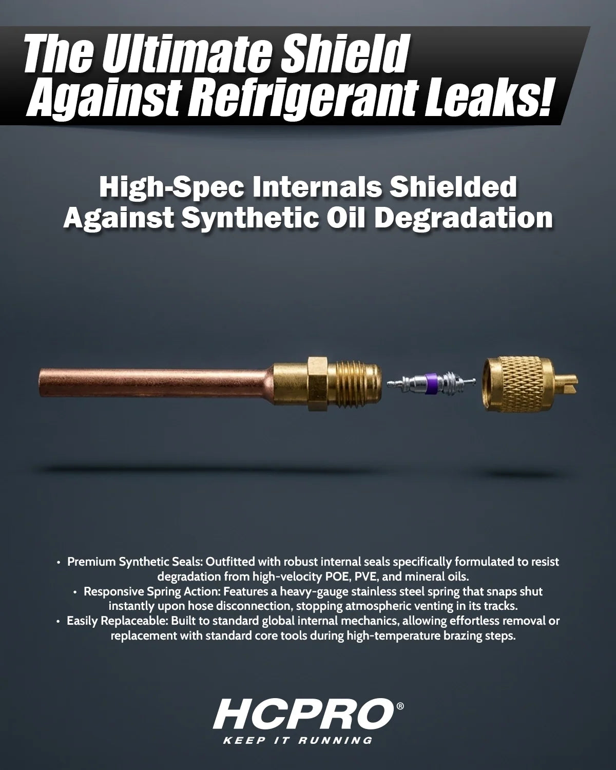 HCPRO RAV1 1/4" SAE High-Pressure Access Valve – R410A, R32, R22, 800 PSI — view 6