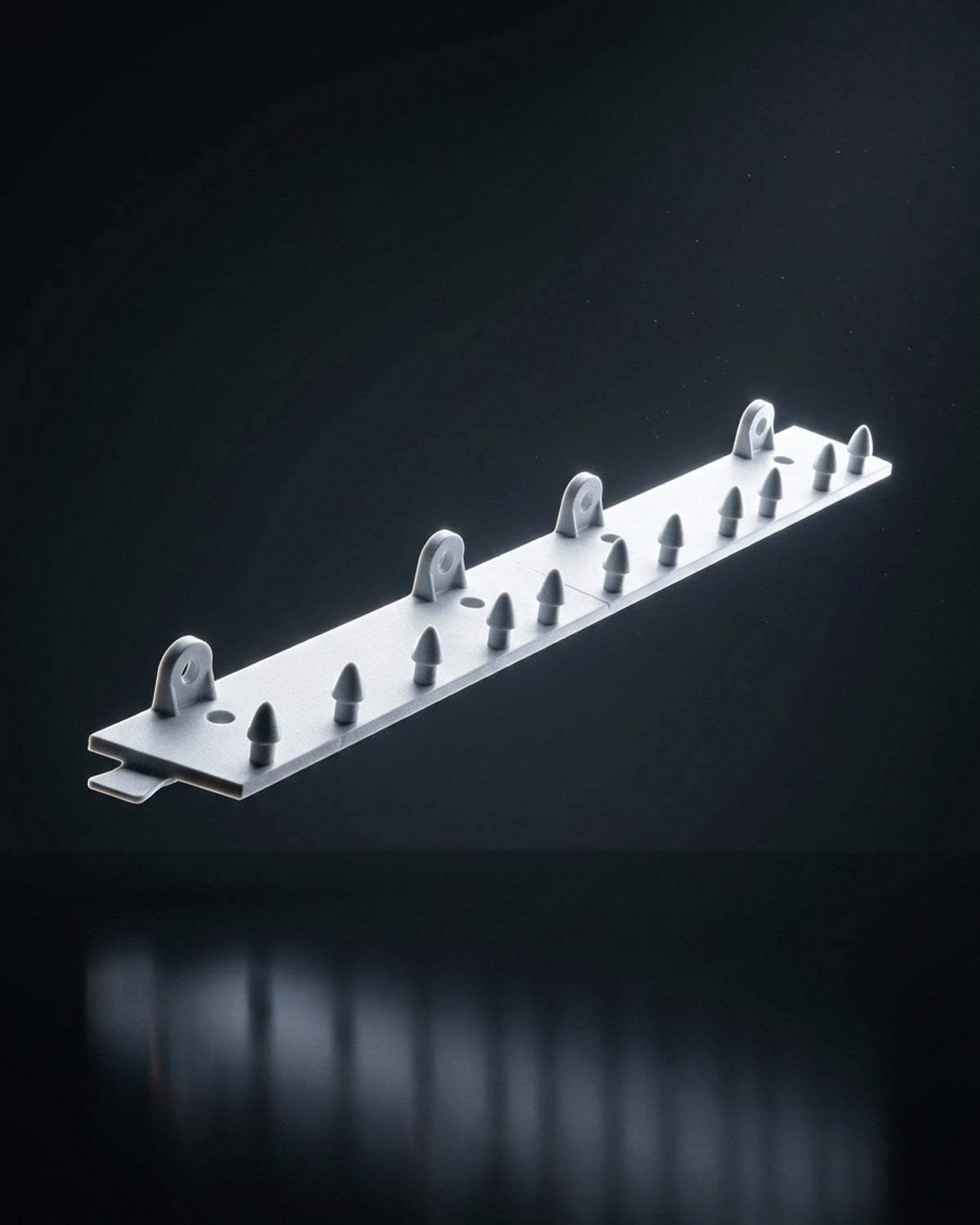 Strip Curtain Hardware XPS Tech Bullet Polymer 24" Wide White Rail