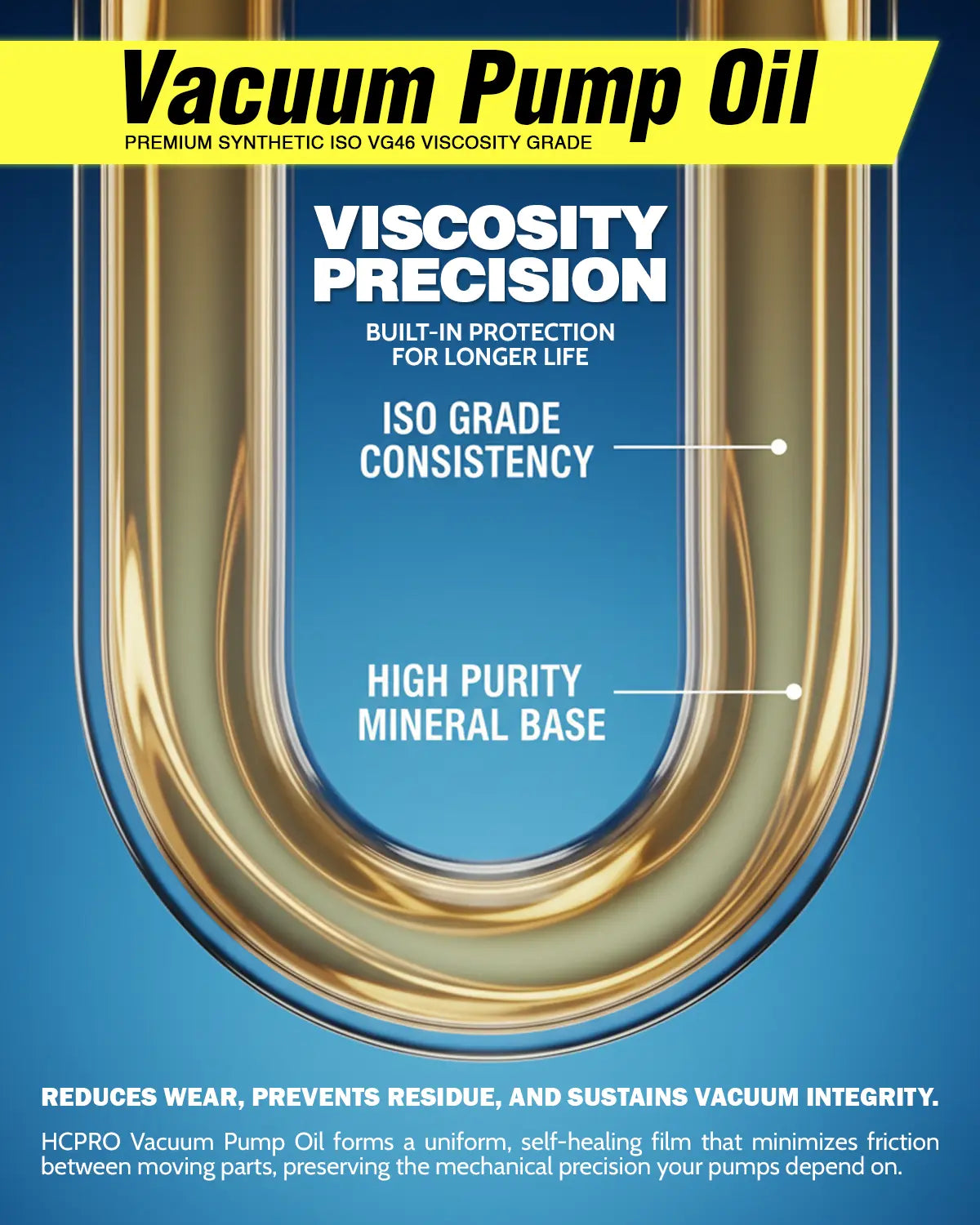 HCPRO VPO-46 Synthetic Vacuum Pump Oil – ISO VG 46, Anti-Foam, Quart & Gallon — view 5