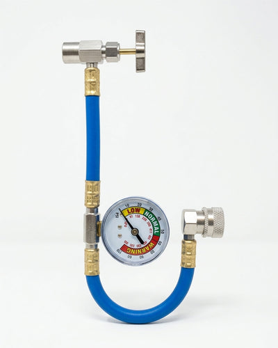 Supercool R134a Charging Hose with Gauge for Piercing Valve Cans