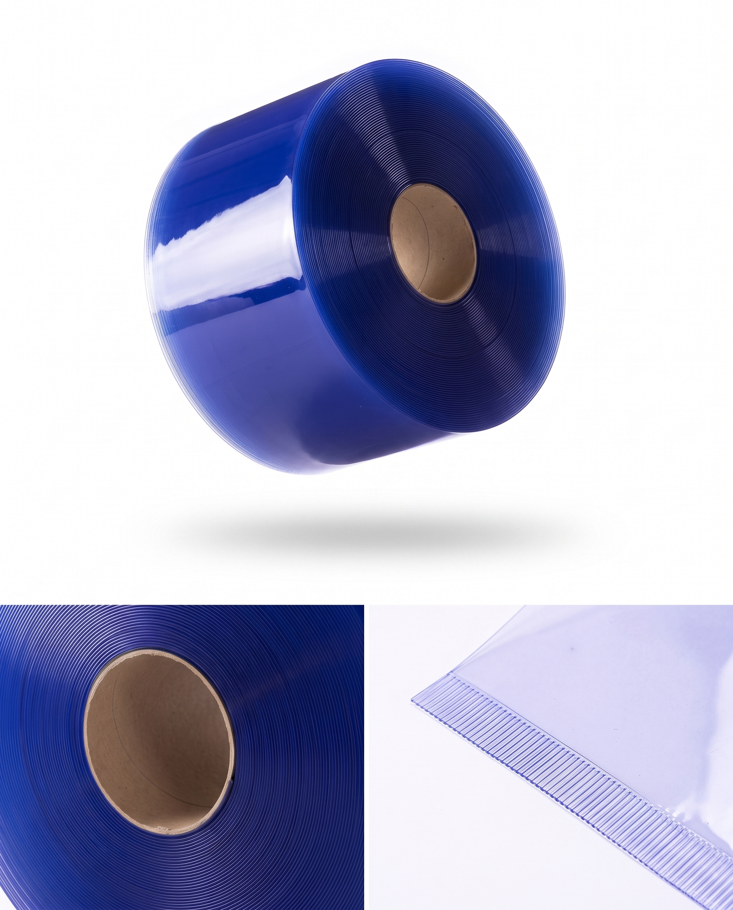 XPS Tech Blue PVC Strip Curtain Roll – 8" × 0.080" × 300 ft, Smooth