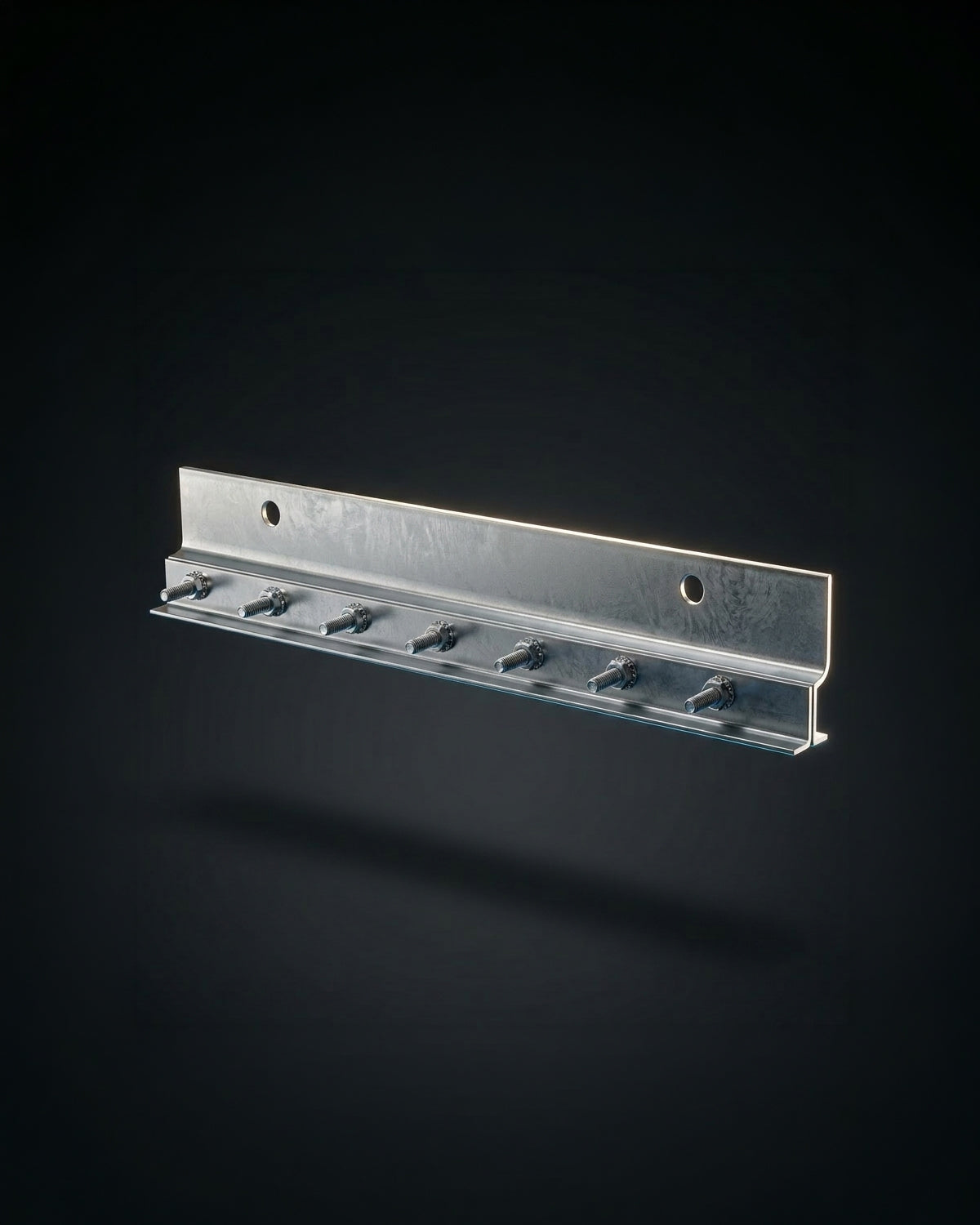 XPS Wall Mount Galvanized Hardware – 50" Rail, 25 Holes, 4 Plates