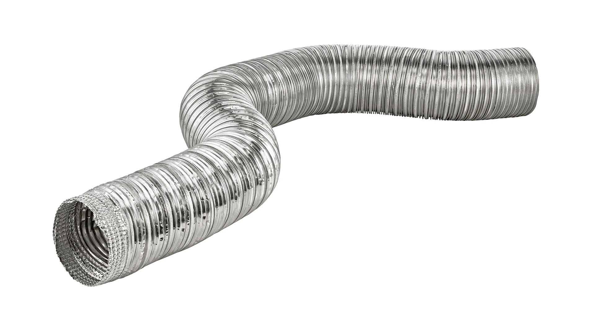 Lambro 293L 3″ x 8′ Flexible Semi-Rigid Aluminum Duct – One End Crimped image 0