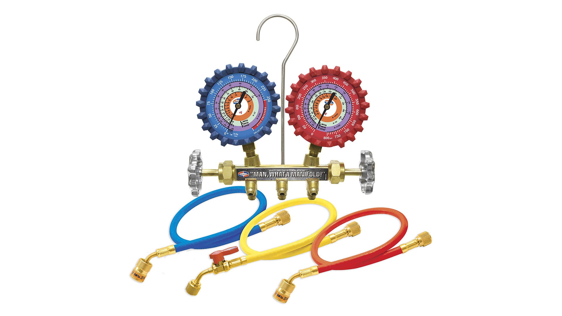 Uniweld QS4L5HEZ 2-Valve Brass Manifold 5 Ft EZ-Turn Anti-Blow Back Hoses image 0