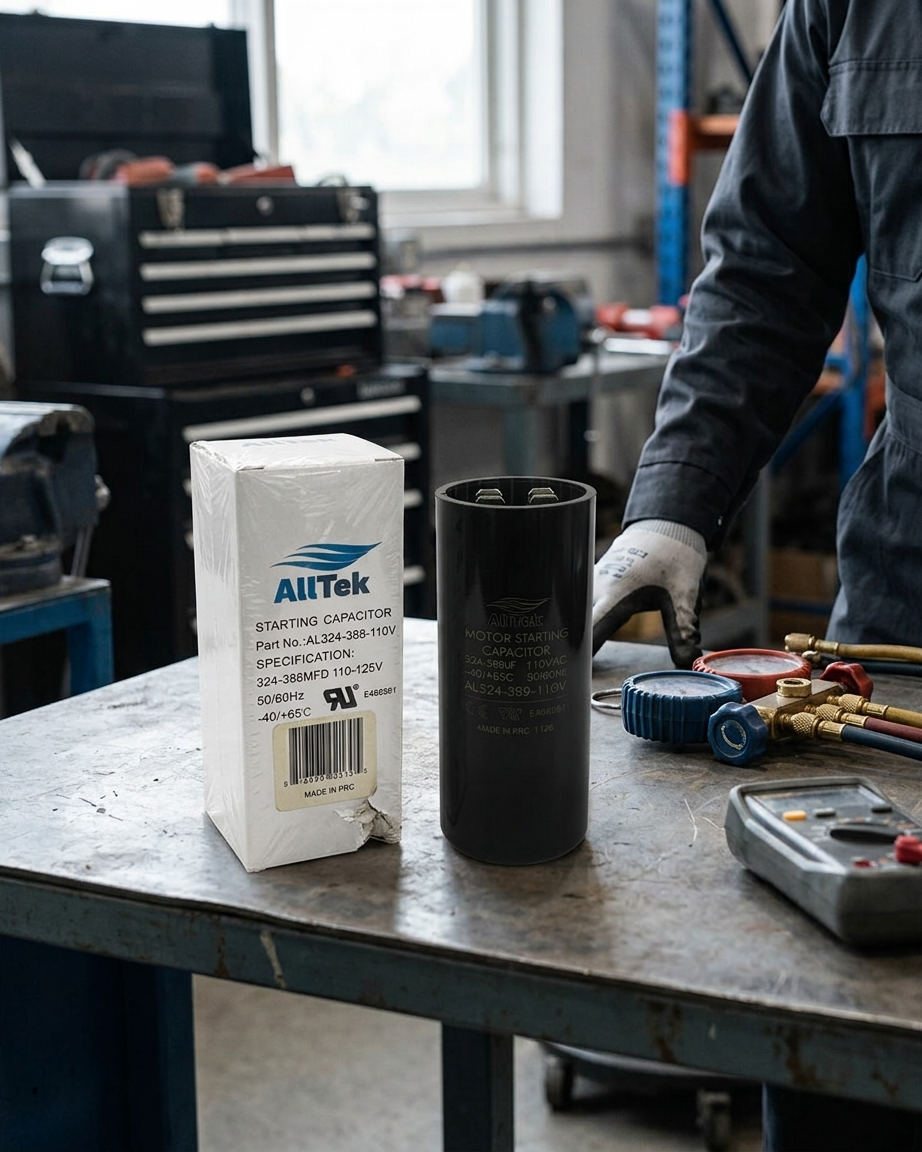 Alltek 324-388 MFD 110-125V Motor Start Capacitor UL Cerfified