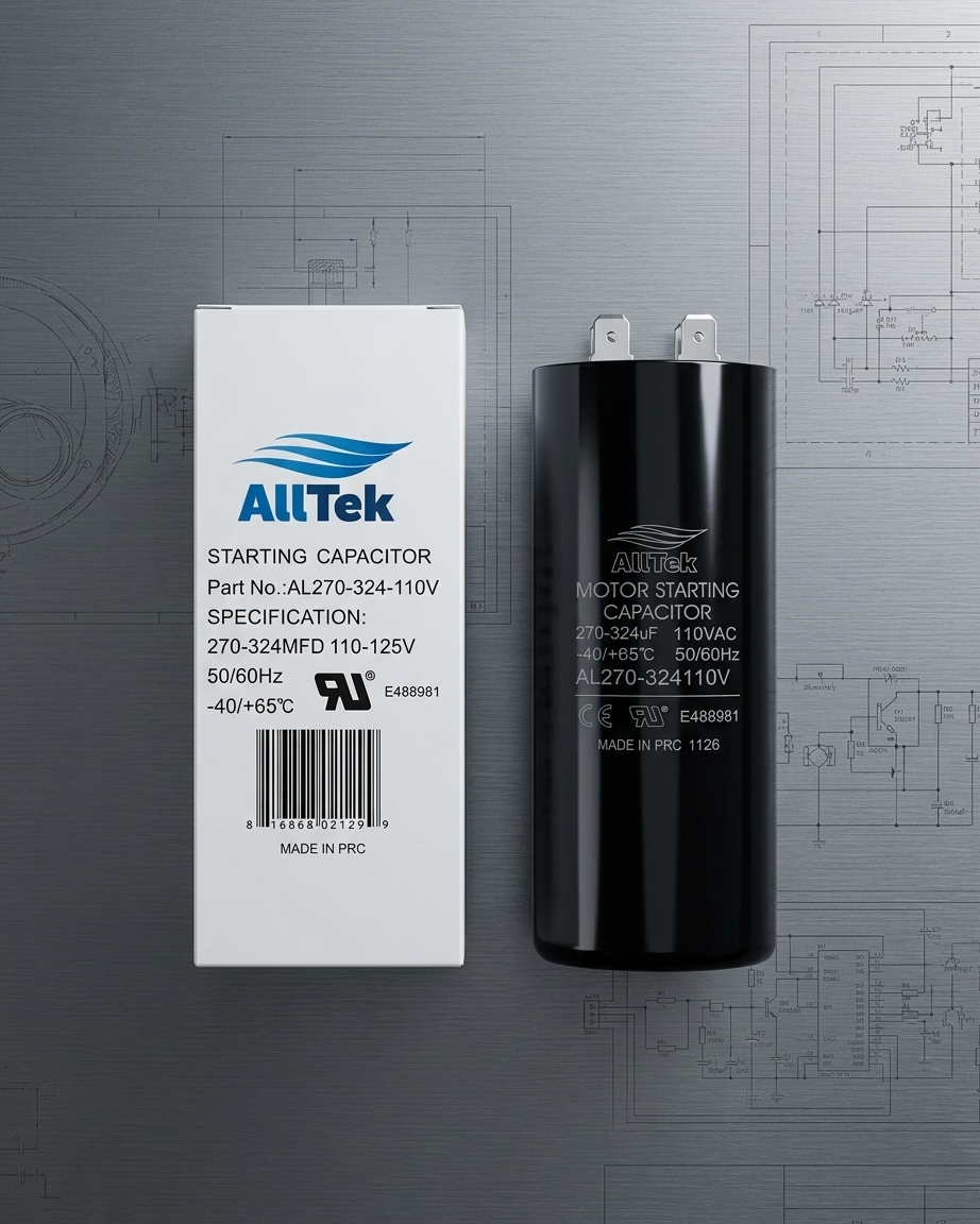 Alltek 270-324 MFD 110-125V Motor Start Capacitor UL Certified
