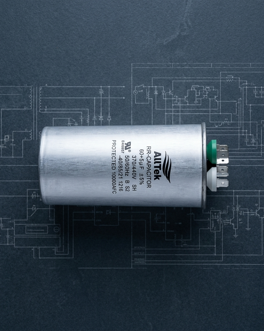 Alltek 60+5uf MFD 370-440V Dual Round Run Capacitor